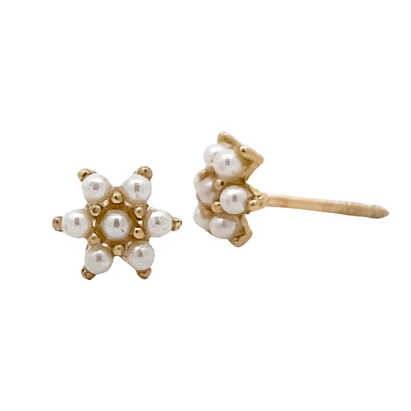 Seed Pearl Flower Earring