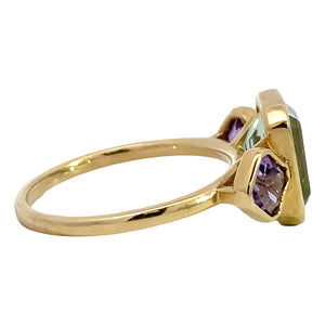 Green and Purple Amethyst Ring