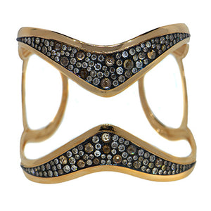 Cognac Diamond Wide Cuff Bracelet