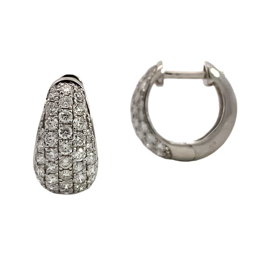 Diamond Tapered Huggie Earrings