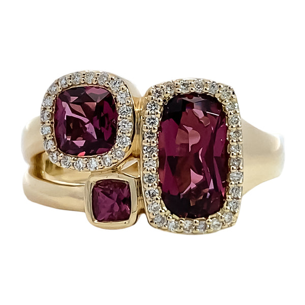 Rhodolite Garnet and Diamond Ring