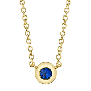 Bezel Sapphire Necklace