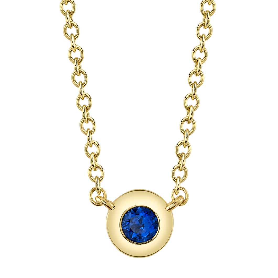 Bezel Sapphire Necklace