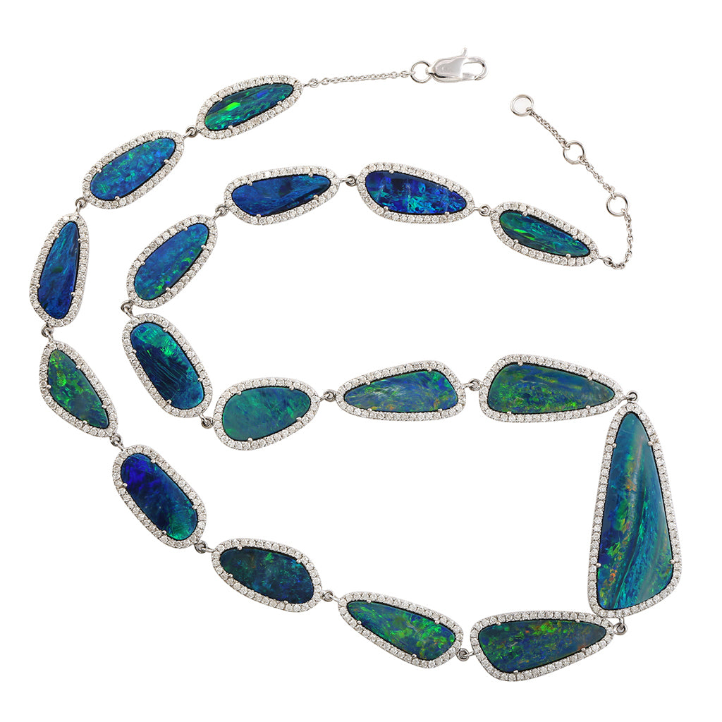 Graduated Opal Slice Necklace