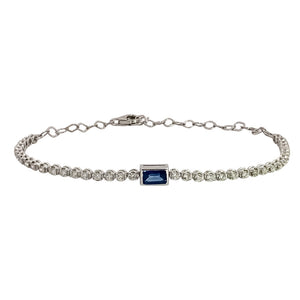 Diamond and Sapphire Line Bracelet