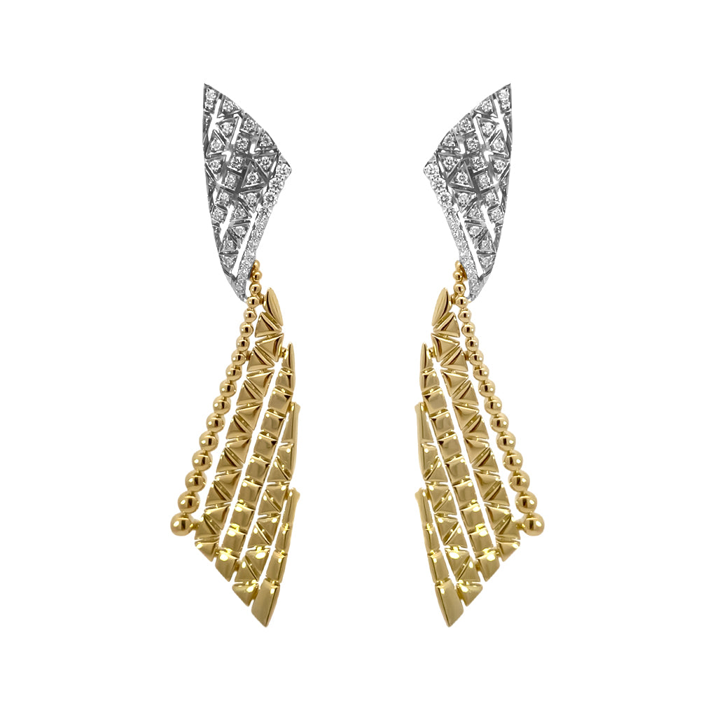 Wide Twist Diamond Earrings