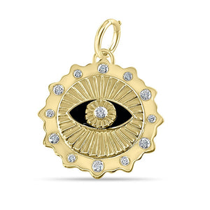 Black Enamel Eye Medallion Charm