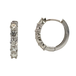 Diamond Oval Huggie Earrings