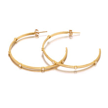 Diamond Bezel Accented Hoop Earrings