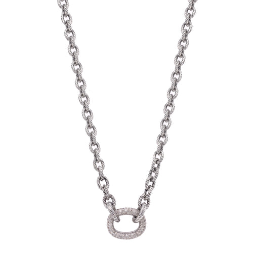 Large Pave Diamond Link Necklace